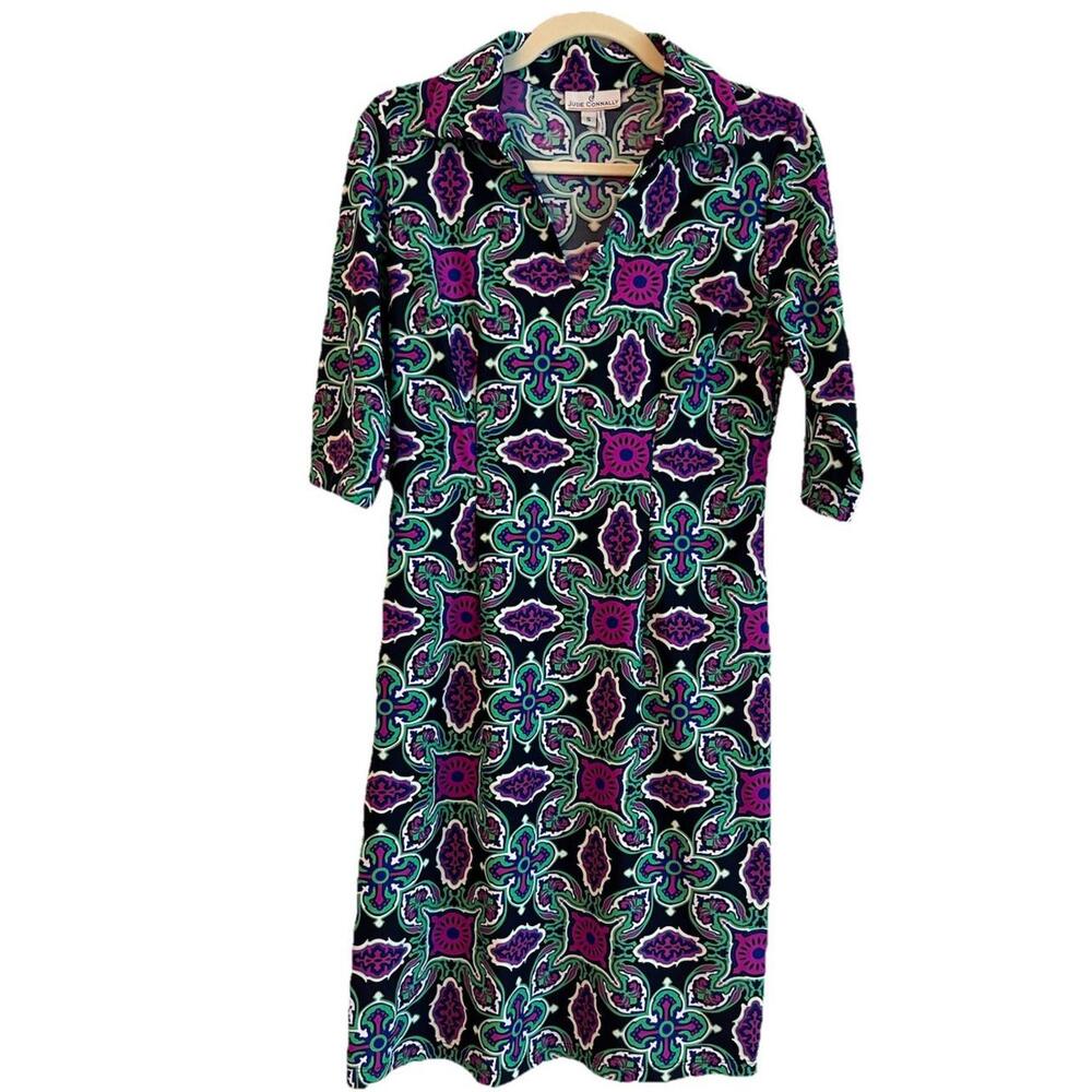Jude Connally Knit Dress Stretch Gathered Waist Small NWOT